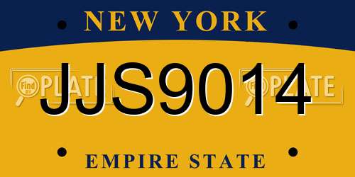 JJS9014 New York License Plate