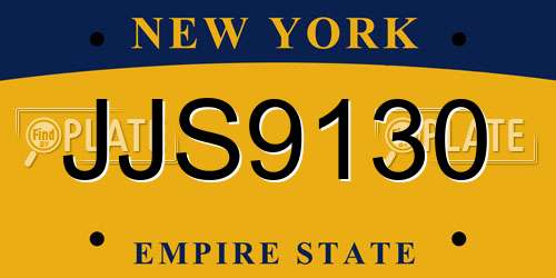 JJS9130 New York License Plate