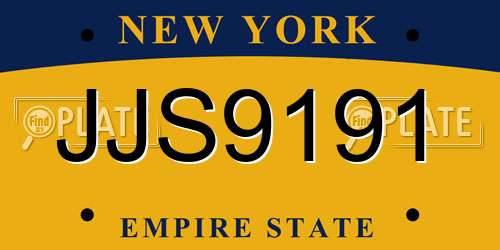 JJS9191 New York License Plate