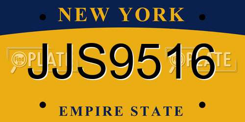 JJS9516 New York License Plate