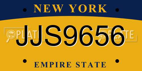JJS9656 New York License Plate