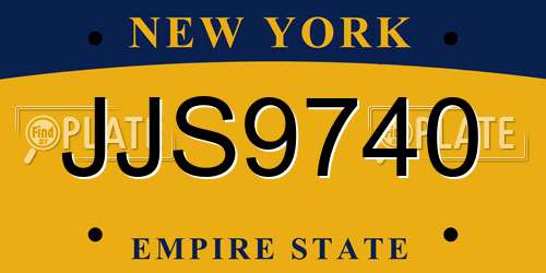 JJS9740 New York License Plate