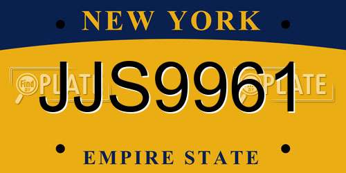 JJS9961 New York License Plate