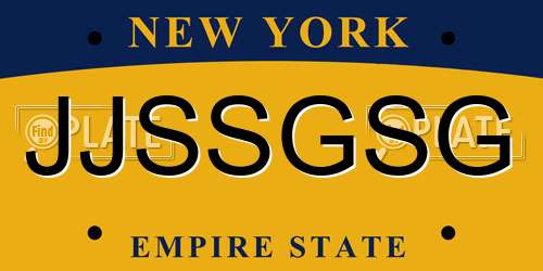 JJSSGSG New York License Plate