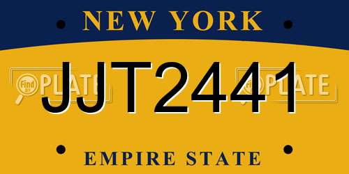JJT2441 New York License Plate