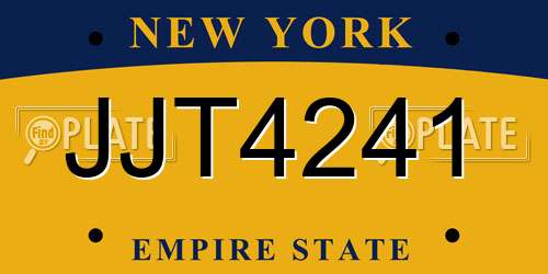 JJT4241 New York License Plate