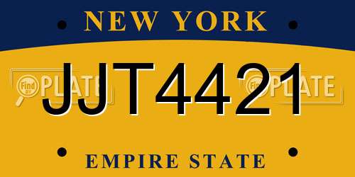 JJT4421 New York License Plate