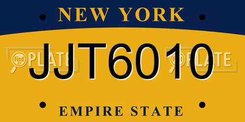 JJT6010 New York License Plate