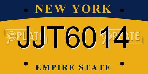 JJT6014 New York License Plate