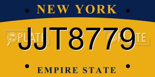 JJT8779 New York License Plate