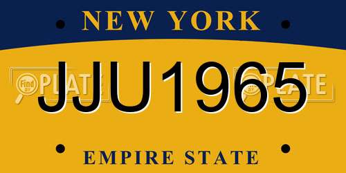 JJU1965 New York License Plate