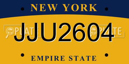 JJU2604 New York License Plate