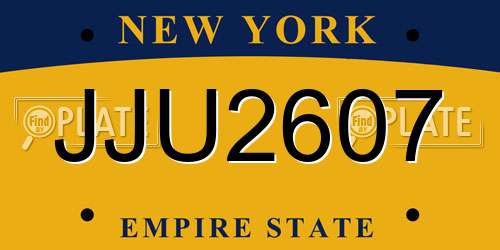 JJU2607 New York License Plate