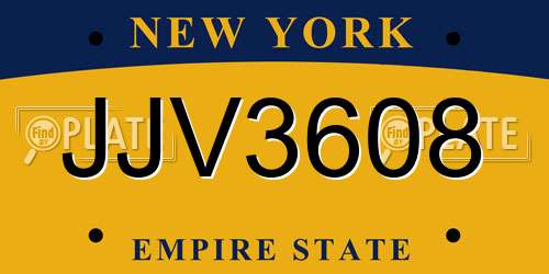 JJV3608 New York License Plate