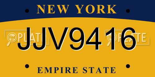 JJV9416 New York License Plate