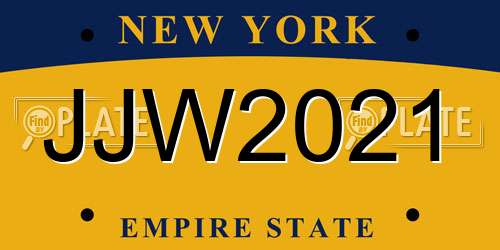 JJW2021 New York License Plate