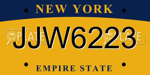 JJW6223 New York License Plate