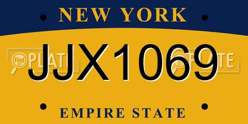 JJX1069 New York License Plate