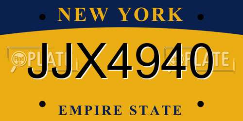 JJX4940 New York License Plate