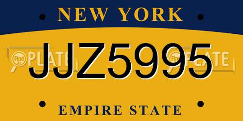 JJZ5995 New York License Plate
