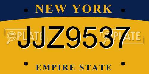 JJZ9537 New York License Plate