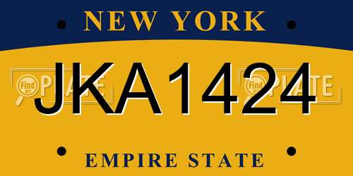 JKA1424 New York License Plate