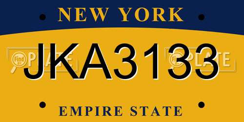 JKA3133 New York License Plate