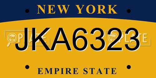 JKA6323 New York License Plate