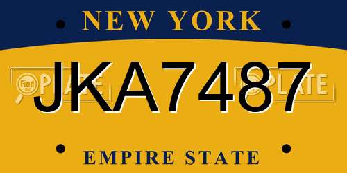 JKA7487 New York License Plate
