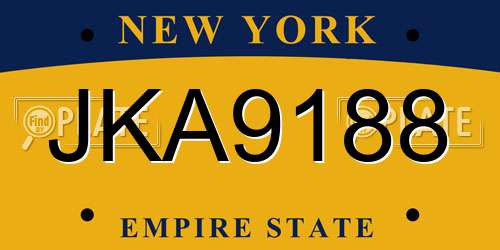 JKA9188 New York License Plate