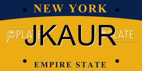 JKAUR New York License Plate