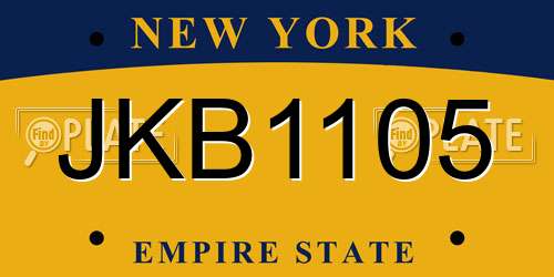 JKB1105 New York License Plate