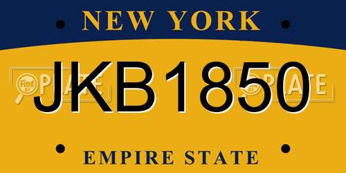 JKB1850 New York License Plate