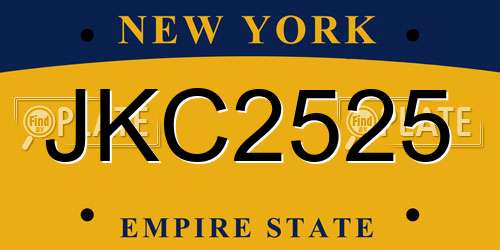 JKC2525 New York License Plate