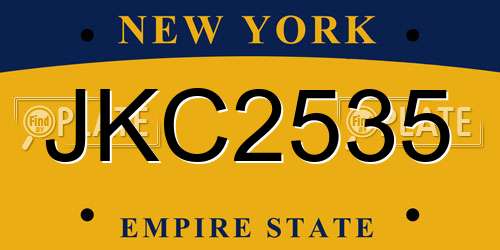 JKC2535 New York License Plate