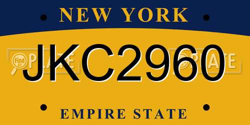 JKC2960 New York License Plate
