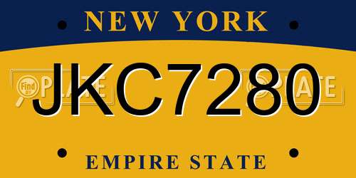 JKC7280 New York License Plate