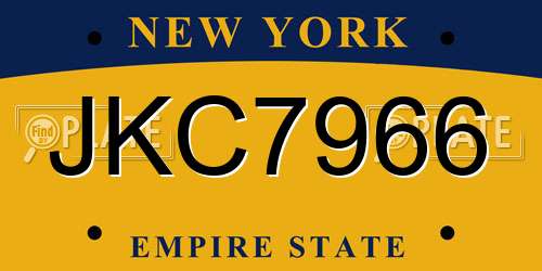 JKC7966 New York License Plate