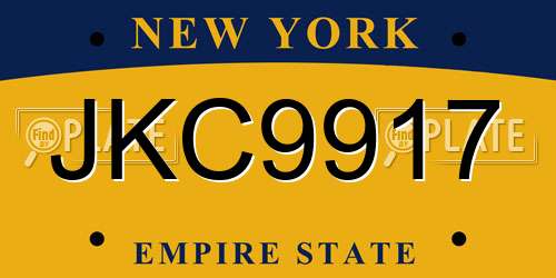 JKC9917 New York License Plate
