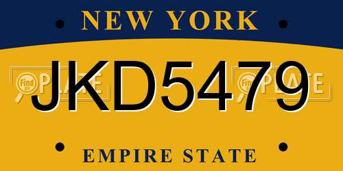 JKD5479 New York License Plate