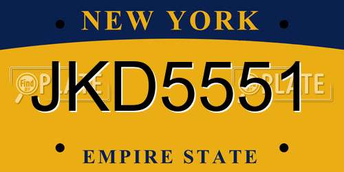 JKD5551 New York License Plate