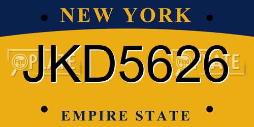 JKD5626 New York License Plate