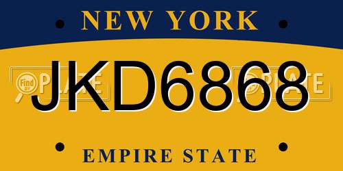 JKD6868 New York License Plate