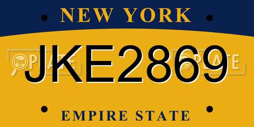 JKE2869 New York License Plate