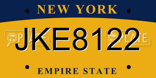 JKE8122 New York License Plate