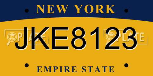 JKE8123 New York License Plate
