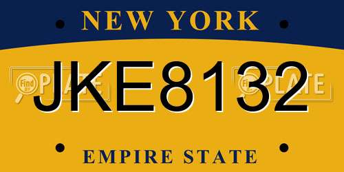 JKE8132 New York License Plate