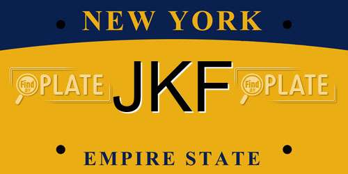 JKF New York License Plate