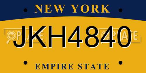 JKH4840 New York License Plate