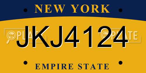 JKJ4124 New York License Plate